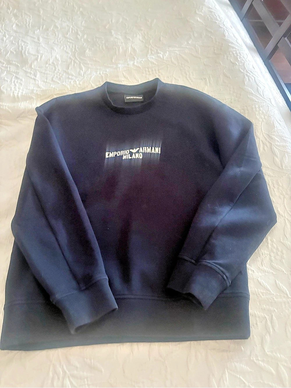 Emporio Armani Milano Logo Sweatshirt Men's Black Crewneck Like New
